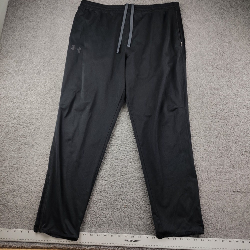 Under Armour Pants Mens 2XL Loose Jogger Black Zipper Pockets Ankle Zip EUC